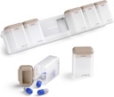 Nedēļas tabletes Organizators Magnētisks, noņemams Pill Box 7 diena 1 Laiks dienā, liels Pill Case Travel, Nedēļa Vienu reizi dienā Medikamentu Dispenser, Medicine Konteiners turētājs papildinājums Vitamīnu, Brown
