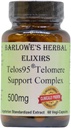Barlowe s Herbal Elixirs Telos95® Telomere Atbalsts komplekss ) Advanced Cellular Health & Longevity Formula ) 500mg ar Astragalus ekstraktu ) Non-GMO, Stearate-free, stikla pudelēs