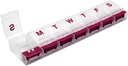 EZY DOSE Weekly (7-Day) AM/PM Daily Push Pogas Pill Organizators, Vitamīnu iepakojums, un Medicīna Konteiners, X-lieli iecirkņi, Artrīts Friendly, ērts un viegli lietojams, skaidrs/sarkans, bez BPA