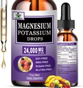 Magnija glicināts ar kālija piedevu, liquid magnija glicināts 500mg kālija citrāts 500mg, magnija šķidruma pilieni asinsvadu, kaulu, sirds, muskuļu un nervu veselību, ne-GMO,Vegan