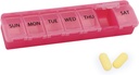 Silicone Weekly Pill Organizators 7 Day Pill Box Medicine Box Daily Artrīts-Draudzīgi, Large Medicine Case Compact Travel Pill Container for Pill,Vitamin & Fish Oil (Rozā)