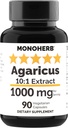 MONOHERB Agaricus sēņu ekstrakts 1000 mg - 90 Veģetārās kapsulas