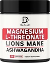 Magnija L-Threonate Papildinājums ar Lions Mane & Ashwagandha Root - 1000Mg Per Kalpo 60 grāfu Supply - Advanced Formula Support