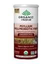 ORGANIC INDIA Psyllium Husk Powder - Pre & Probiotic Fiber Papildinājums, Organic Psyllium Husk Fiber Papildinājums ar Veselu Psyllium Husk, USDA Certified Organic, Vegan, Gluten Free - Cinnamon, 10 Oz