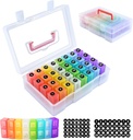 ZRFMIB Mēneša Pill Organizators 2 Reizi dienā, 30 Dienas Pill Organizators ar 32 Dienas Pill kaste un ceļojumu Case, Medicīna, Vitamīns, Zivju eļļa, Papildinājumi, Skaidrs