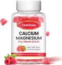 Kalcija magnija cinka Gumijas ar vitamīnu D3 & K2, kalcija Gumijas B0nes Muskuļi, Sievietes un vīrieši, Aveņu Flavor - 60 Skaits