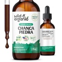 Wild & Organic Chanca Piedra Šķidrā ekstrakta pilieni - Akmens lauzējs nieru akmeņiem un žultspūšļa atbalstam - Herbal Tincture for urinary Tract Well-Being - Vegan, Cukurs un bez alkohola - 2 fl oz