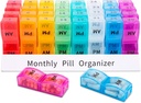ASprink Mēneša Pill Organizators 2 Reizes Diena,30 Diena Mēneša Pill Box AM PM,31 Day Pill Case Maziedalījumi, lai tur vitamīnus,Ceļot Medicīna Organizators,31 Day Pill Organizators Divas reizes dienā