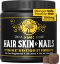 Medicīniski spēcīga āda un nagi Suņi Košļājamās rotaļlietas; vitamīns Retinol & B3 Niacinamīds suņiem; EPA Omega 3 suņiem; pastiprināta nieze; ādas un trausli nagi; 90 košļājamās rotaļlietas