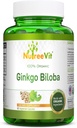 NutreeVit 100% Organic Ginkgo Biloba Kapsulas - atbalsta smadzeņu veselību, garīgo modrību, cirkulācija, un palielina atmiņu - Organic Antioxidant - 100 Skaits pudele