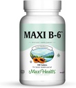 Maxi Health B-6 - vitamīns B6- 100 mg Sirds un asinsvadu veselība - 100 tabletes - Kosher (100 Skaits)