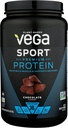 Vega Sport Premium Olbaltumvielu pulveris, Šokolāde, Vegan, 30g Augu izcelsmes olbaltumvielas, 5g BCAAs, zems ogļhidrātu saturs, bez cukura, keto, bez piena, bez glutēna un ne-GMO, pea proteīns sievietēm un vīriešiem, 29.5 Oz