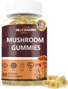 Sēnes Gumijas: 10 Funkcionālās Sēnes vienā - Lion's Mane, Reishi, chagaCordyceps & More - Dabīgs Focus & Energy Support- Vegan, Non-GMO-60 Gumies