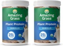 Amazing Grass Vegan Protein pulveris, augu bāzes organisko Blend ar 25g olbaltumvielu, piena, lipekļa un sojas bez krēmveida Vanilla (10 Kalpojumi) (iepakojums no 2)