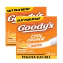 Goody's Extra Strength Galvassāpes Pulveris, Cool Orange Flavor Izšķīdiniet iepakojumus, 24 individuālie iepakojumi (2 iepakojumi)