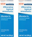 Rugby Dibucaine Topiskā anestēzija 1% Hemorrhoid Ziede - sāpju remdēšanas krēms niezei un dedzināšanai, hemorrhoid ārstēšana, niezes novēršanas krēms 1 Oz (2 iepakojums)