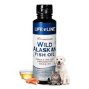 Life Line Pet Nutrition Wild Aļaskas zivju eļļa Omega-3 Papildinājums ādai un apvalkiem – Atbalsta smadzenes, acu un sirds veselība suņiem un kaķiem, 8.5oz