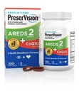 PreserVision AREDS 2 Acu vitamīni ar CoQ10 sirds veselībai, #1 acu ārsts Ieteicamais zīmols, luteīns un Zeaxanthin Papildinājums ar vitamīnu C & E, Cinka, un vara, 100 Softgels