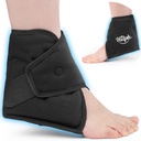 Hilph Ankle ledus iepakojums Wrap pietūkumam, atkārtoti lietojams želeja Auksts iepakojums pie potītēm sastiepts, karstā aukstā komprese operācijas atjaunošanai, plantāra Fascīts, kāju sāpju atvieglošana, pietūkums, Ahilleja Tendonīts, melnais