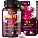 11-in-1 NMNH (dihidronikotīnamīda mononukleotīds), 600 mg uz apkalpojošo, NAD+ papildinājums ar Resveratrol, CoQ10 NAD+ atbalstam Līmeņi, NMNH papildinājums anti-Aging, 60 skaits, 30 dienu piegādes-107