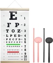 Snellen Eye Chart, Eye Chart,Snellen Eye ExamSnellen Eye Chart Pocket Eye Exam Komplekts ar Cute Eye Occluders 20 Peet Optiskās acu tests Atkārtoti lietojams koka karkass Canvas Eye Chart bērniem un pieaugušajiem
