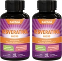 Resveratrol 600 mg, Trans-Resveratrol Papildinājums, Antioksidants Veselības novecošanas balsts - 120 kapsulas