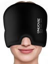 TIKAICARE Migraine Relief Cap, nomierinoša Migraine Mask, Upgraded Oderless Gel ledāja uztvērējs, karstā un aukstā terapija, FSA-HSA piemērota galvassāpes ledus iepakojums spriedzei un stress (melns)