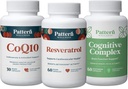 Paraugs Wellness Veselīgs novecošanās bundle - CoQ10, Resveratrol, kognitīvais komplekss - Veicina Timeress Health & Wellness - 3 Pack, All-Natural, Vegan-Draudzīgs Formulas