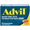 Advil apvalkotas Caplets Sāpes Reliver un drudzis Reducer Ibuprofēns 200mg, 24 Skaits