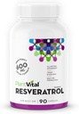 Plantvital Resveratrol 600mg - 90 Vegan Resveratrol Kapsulas - Augstas tīrības Trans Resveratrol Papildinājums - Antioksidants - Bez GMO, bez lipekļa