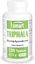 Supersmart - Triphala 6.75 g Per Serving - ar Amla, Behada & Harada - iekšējais tīrītājs gremošanas - dabas detox papildinājums ) Non-GMO & Gluten Bezmaksas - 120 Veģetārās kapsulas