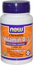 Tagad pārtika vitamīns D-3, 5000 SV, piparmētru aromāts120 košļājamās vielas