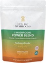 5 Sēnes Power Bland, Organic Powder with Lions Mane, Reishi, Cordyceps, Turkey Aste, Chaga. 100 Grams
