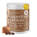 Boobie ķermeņa Superfood Olbaltumvielas Grūtniecība un pēcdzemdību ēdienreizes Rezerves Shake, Kafijas karameļu Flavor 