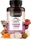 Jauda 15 Sēnes Blend Capsules Papildinājums (90) - Augsta stipruma ekstrakts Komplekss - ar Lions Mane, Turcija Taile, Cordyceps, Reishi, Chaga & Tremella - 20% Beta-D Glucans - Imunity & Vitality Atbalsta