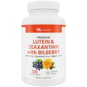 ML Naturals Premium luteīns un zeaksantīns ar Melleņu 120 dārzeņu kapsulām. Luteīns 40 mg, Zeaksantīns 5 mg un melleņu 100 mg. Premium kvalitāte. Veselīgas acis un redze, NSF-sertificēts & cGMP- Compliant
