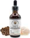 Radītāja Touch Botānika, Super 5, Sēnes, Blend 2 fl oz ar Reiši, Turcijas Tail, Lions Mane, Chaga un Maitake Sēnes Imūno atbalstam. Dubulta ekstrakcija, macerēta.