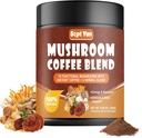 Sēņošana Kafija ar 10 sēnēm, Kolumbijas Instant Coffee Powder with Lion's Mane, Reishi, Chaga, Cordyceps, Shiitake, Maitake, Turkey Tail - sēņu papildinājums enerģijai, Focus, Imūnsupport