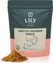 LILY of the VALLEY Cordyceps Sēņu pulveris Superfood for Sports Performances - Veiktspēja Sēņu ekstrakts ar Organic Militaris - Vegan & Gluten-free - iepakots Reselable Pouch (8oz, 226g)