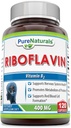 Tīra dabas Riboflavin 400 Mg 120 kapsulas