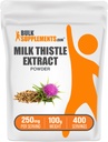 BulkSupplements.com Milk Thistle Extract Powder - Herbal Papildinājums, Milk Thistle Papildinājums - bez lipekļa, 250mg per Serving, 100g (3.5 oz) (1. iepakojums)