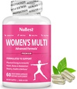 Multivitamīni sievietēm ar 39 galvenajiem uzturvielām, esenciāliem vitamīniem, minerālvielām, ragkazām, Maca, Wild Yam, sarkano āboliņu, dzērveņu, arginīna, augu valsts papildbarību, 60 vegānu kapsulas, 1 mēnesis Supply