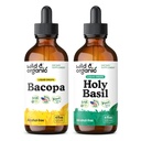 Savvaļas un organiskās bakopas Tincture 4 fl oz & Holy Basil Tincture 4 fl oz