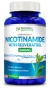 Generic Natural vitamīns Nikotinamīds ar Resveratrol 600 mg (B-3 vitamīns) 120 Veggie kapsulas Bez lipekļa un ne-GMO