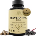 Resveratrol Papildinājums ar Quercetin & vīnogu sēklām – 850mg augu izcelsmes svece, augstas potences polifenoli un antioksidanti vispārējam labsajūtu, 60 Vegan kapsulas