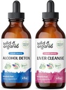 Savvaļas un bioloģiskie Alkohols Detox Tincture 4 fl oz & Aknas Tīrīt Tincture 4 fl oz