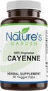 NATURE'S GARDEN ESSENTIALS Cayenne - 90 Veggie Caps with 500mg Organic Cayenne Piparu pulveris