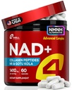 NAD Plus Papildinājums 1400mg - NMNH Papildinājums Alternatīvi atbalsta Veselīgas novecošanas komplekss ar nikotīnamīdu Riboside & Gotu Kola, kolagēns - Powerful NAD+ Formula enerģijai, ādai un kognitīvajai videi, 60 vāciņi