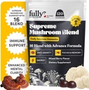 16 Sēņu gumijas - Sēņu gumijas pieaugušajiem, Sēņu papildinājums ar Chaga, Lauvas Mane, Reishi, Cordyceps priekš Focus & Clarity, Atbalsta Microdosing sēnes - Jauktas ogas