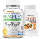 TerraForm Nutrition kopīga palīdzība Combo Pack – Vivaflex Plus Turmeric Curcumin – Labākie locītavu papildinājumi, lai palīdzētu atvieglot kopīgu diskomfortu un veicināt mobilitāti – 1 mēneša piedāvājums
